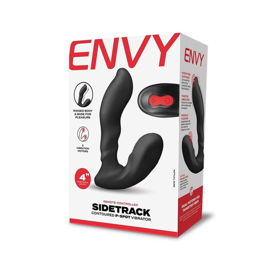 Envy Sidetrack Contoured P Spot Vibrator Black Usb Rechargeable Prostate Massager With Wireless Remote