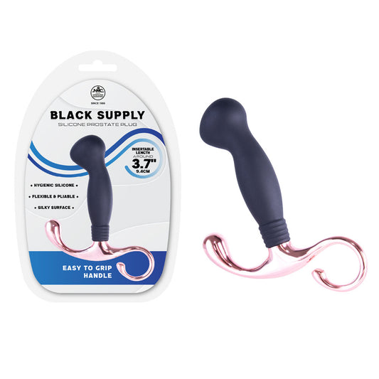 Black Supply 9.4 Cm Silicone Prostate Plug Black 9.4 Cm Silicone Prostate Plug