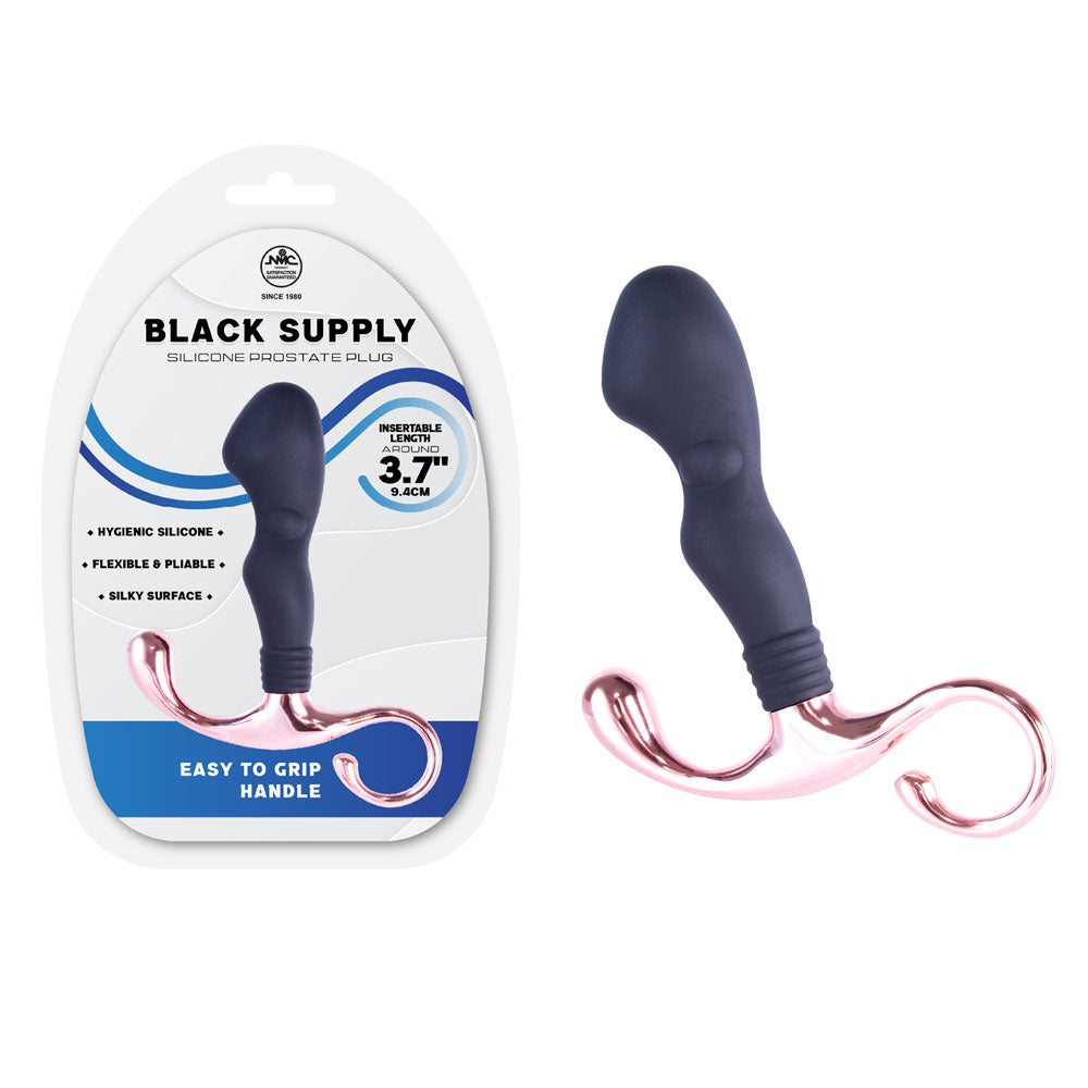 Black Supply 9.4 Cm Silicone Prostate Plug Black 9.4 Cm Silicone Prostate Plug