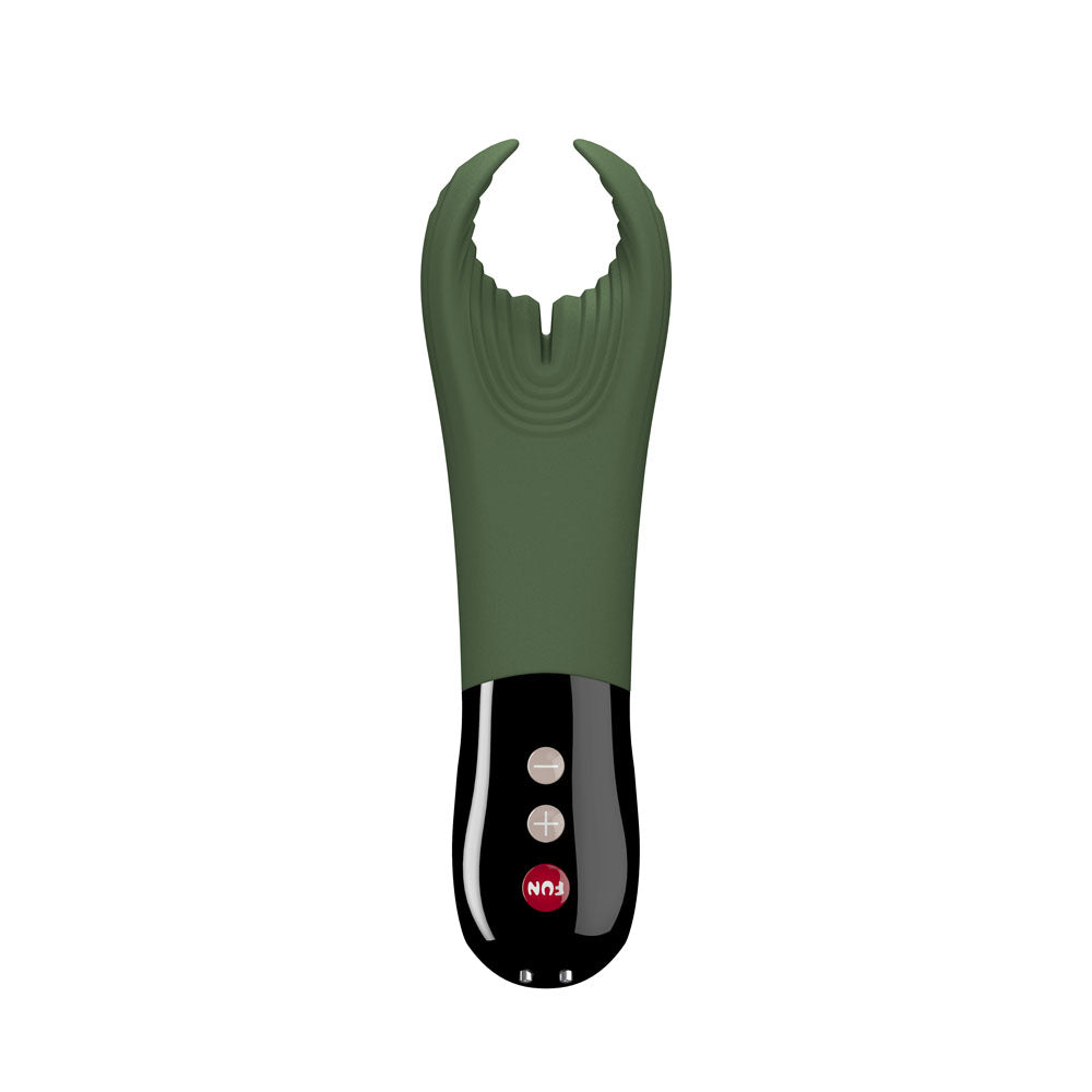 Fun Factory Manta Moss Green Black Moss Green 18 Cm Usb Rechargeable Mens & Couples Vibrator