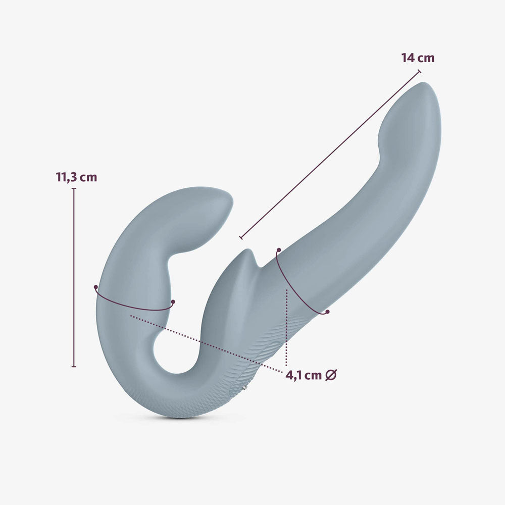 Fun Factory Share Vibe Pro Cool Grey Grey Usb Rechargeable Strapless Strap On