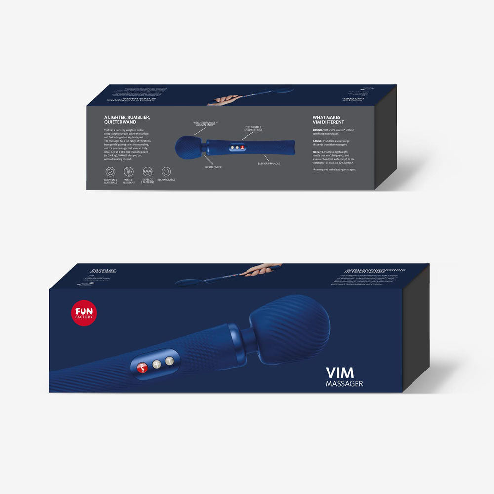 Fun Factory Vim Midnight Blue Midnight Blue 31.3 Cm Usb Rechargeable Massager Wand