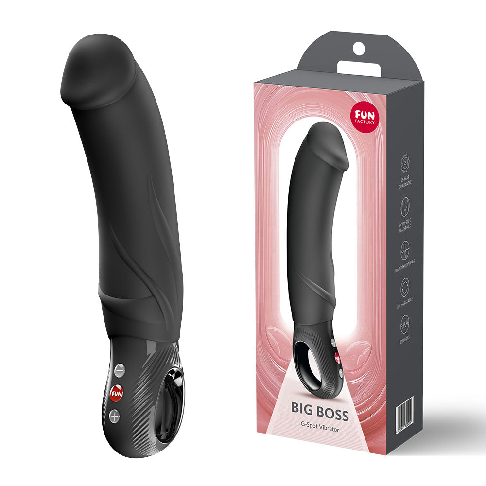 Fun Factory Big Boss Black Black 22.9 Cm Usb C Rechargeable Vibrator