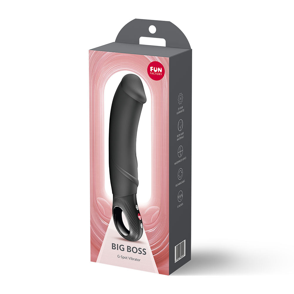 Fun Factory Big Boss Black Black 22.9 Cm Usb C Rechargeable Vibrator