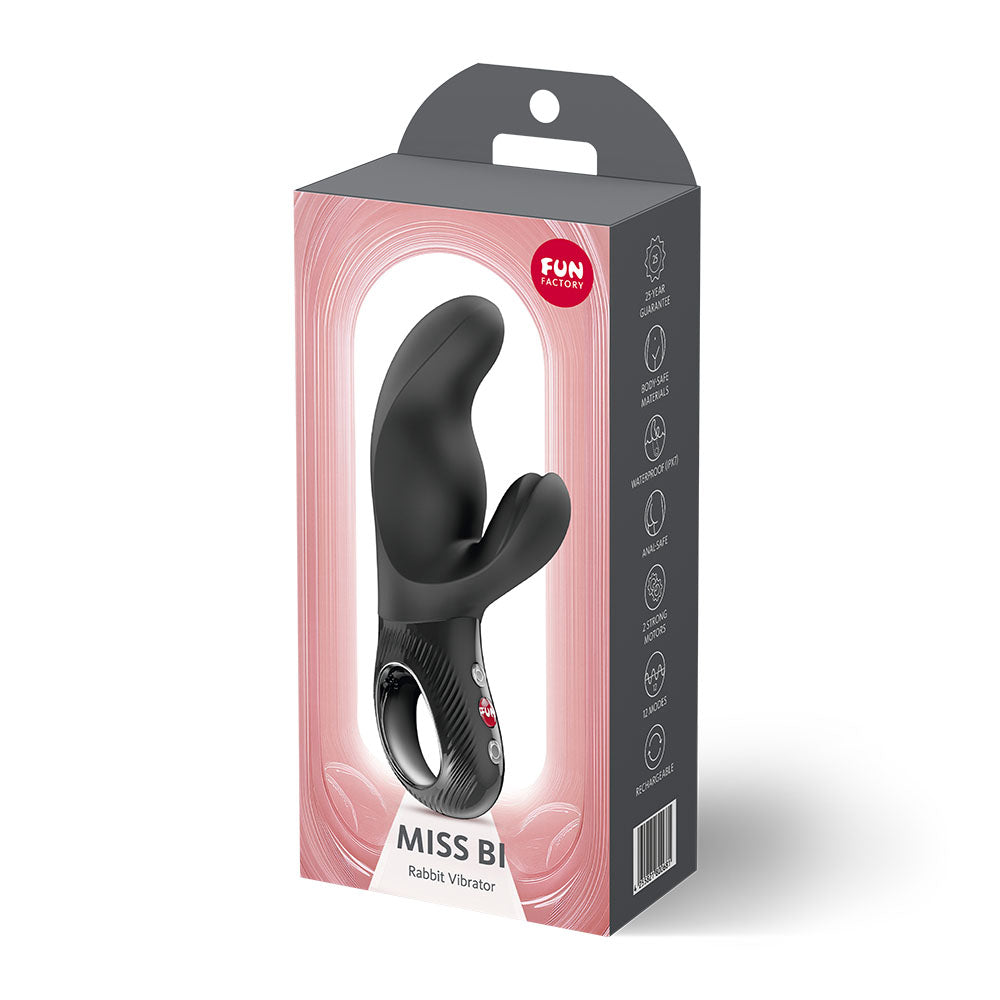 Fun Factory Miss Bi Black Black 17 Cm Usb C Rechargeable Vibrator