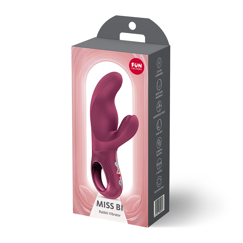 Fun Factory Miss Bi Wine Red Wine Red 17 Cm Usb C Rechargeable Vibrator