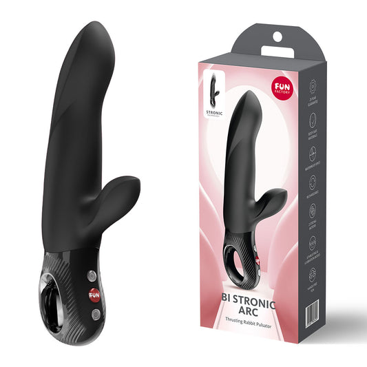 Fun Factory Bi Stronic Arc Black Black 21.6 Cm Usb C Rechargeable Thrusting Vibrator