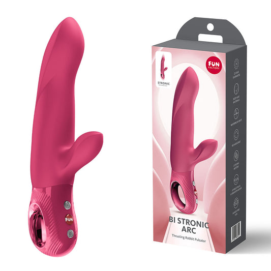 Fun Factory Bi Stronic Arc Raspberry Raspberry 21.6 Cm Usb C Rechargeable Thrusting Vibrator