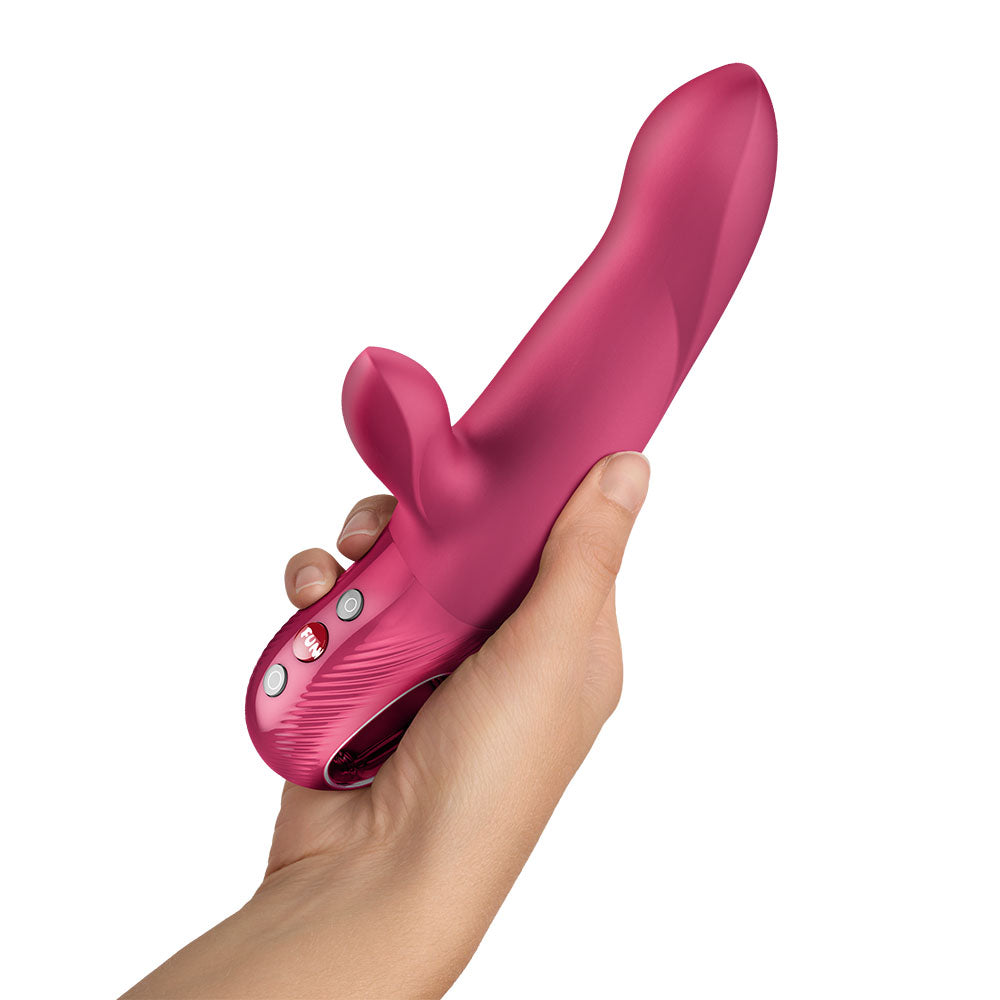 Fun Factory Bi Stronic Arc Raspberry Raspberry 21.6 Cm Usb C Rechargeable Thrusting Vibrator