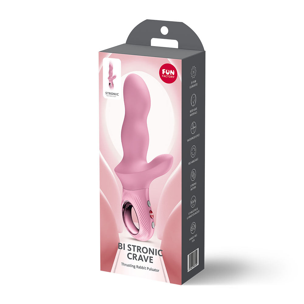 Fun Factory Bi Stronic Crave Rose Rose Usb C Rechargeable Thrusting Vibrator
