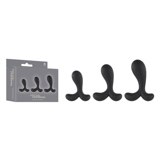 Intense Emotions Black Butt Plugs Set Of 3 Sizes