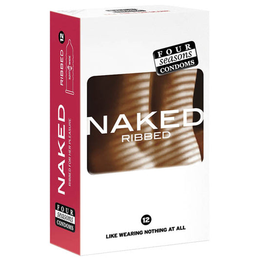 Four Seasons Naked Ribbed Ultra Thin Ribbed & Lubed Condoms 12 Pack