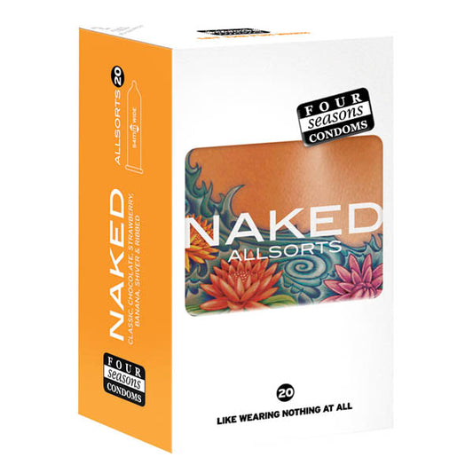 Four Seasons Naked Allsorts Ultra Thin Lubed Condoms In 6 Styles 20 Pack