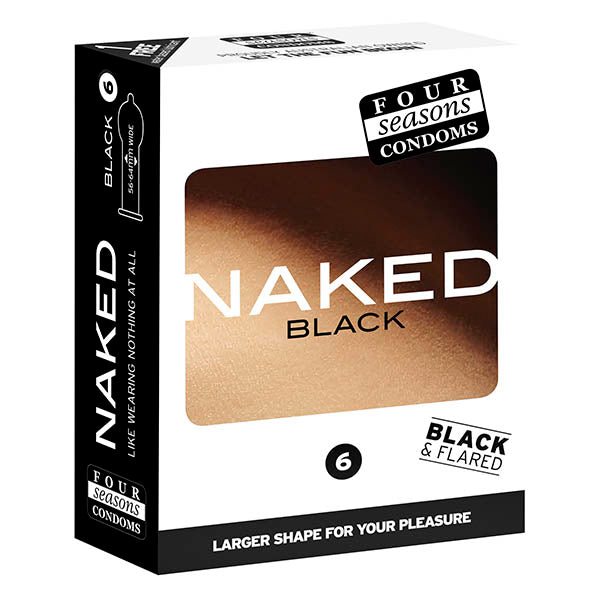 Four Seasons Naked Black Ultra Thin Black Condoms 6 Pack