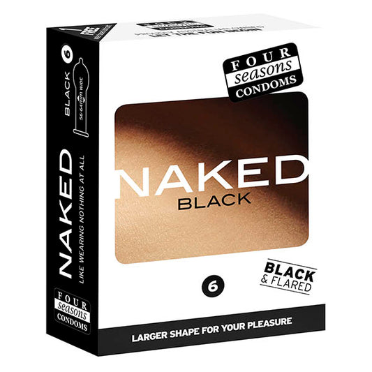 Four Seasons Naked Black Ultra Thin Black Condoms 6 Pack