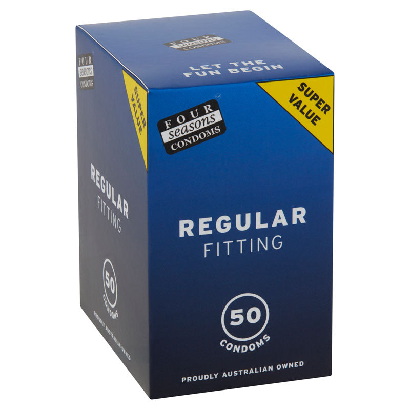 Four Seasons Regular Condoms Regular Fit Lubricated Condoms 50 Pack