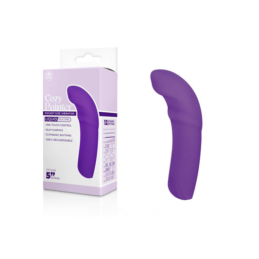 Cozy Pointer Purple Purple 12.7 Cm Usb Rechargeable Curved Mini Vibrator