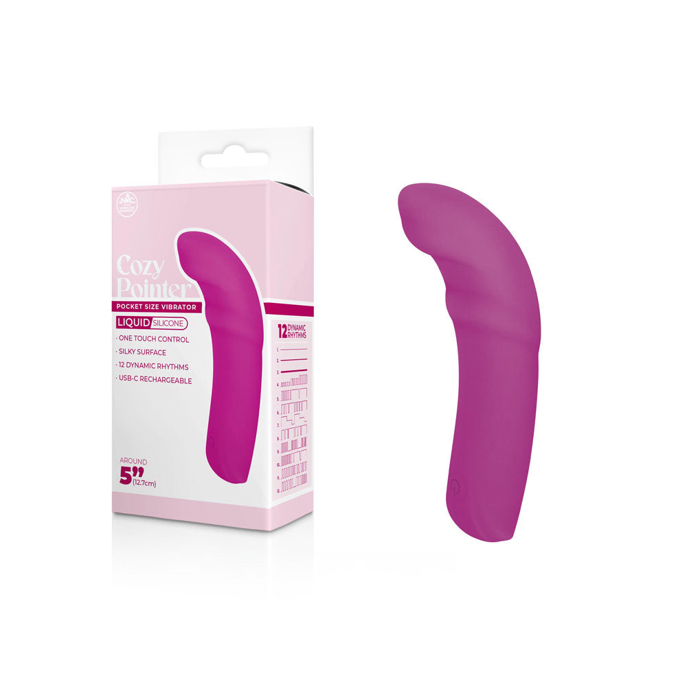 Cozy Pointer Pink Pink 12.7 Cm Usb Rechargeable Curved Mini Vibrator