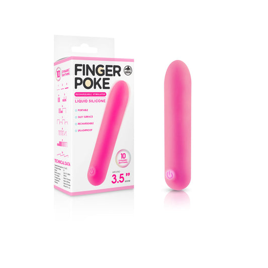 Finger Poke Pink Pink 8.9 Cm Usb Rechargeable Bullet