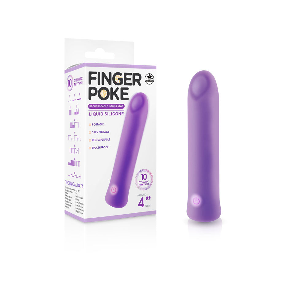 Finger Poke Purple Purple 10 Cm Usb Rechargeable Bullet
