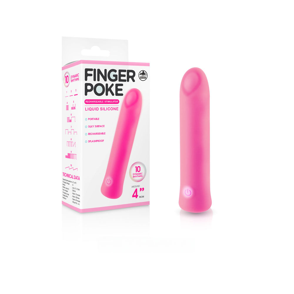 Finger Poke Pink Pink 10 Cm Usb Rechargeable Bullet