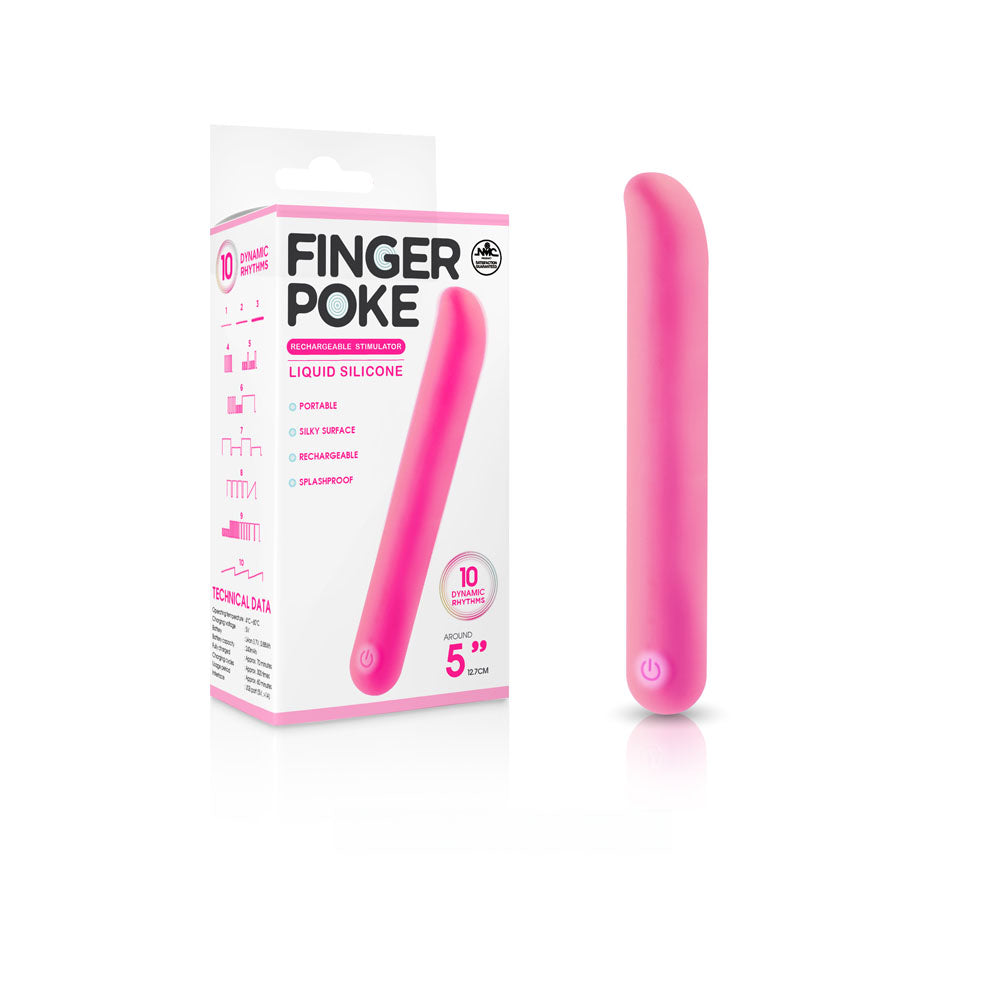 Finger Poke Pink Pink 12.7 Cm Usb Rechargeable Bullet