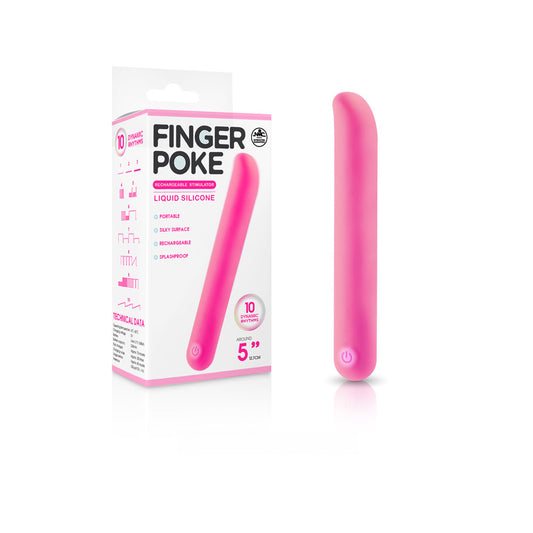 Finger Poke Pink Pink 12.7 Cm Usb Rechargeable Bullet