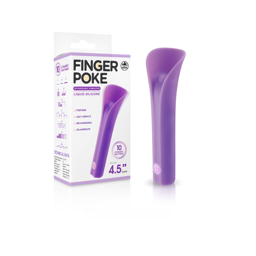 Finger Poke Purple Purple 11.4 Cm Usb Rechargeable Bullet