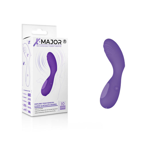 X Major Finger Vibe Purple Purple Usb Rechargeable Finger Stimulator
