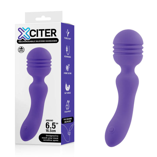 Xciter Purple Purple 16.5 Cm Usb Rechargeable Massage Wand