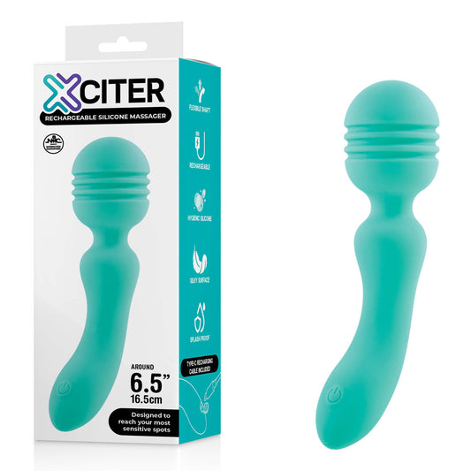 Xciter Teal Teal 16.5 Cm Usb Rechargeable Massage Wand