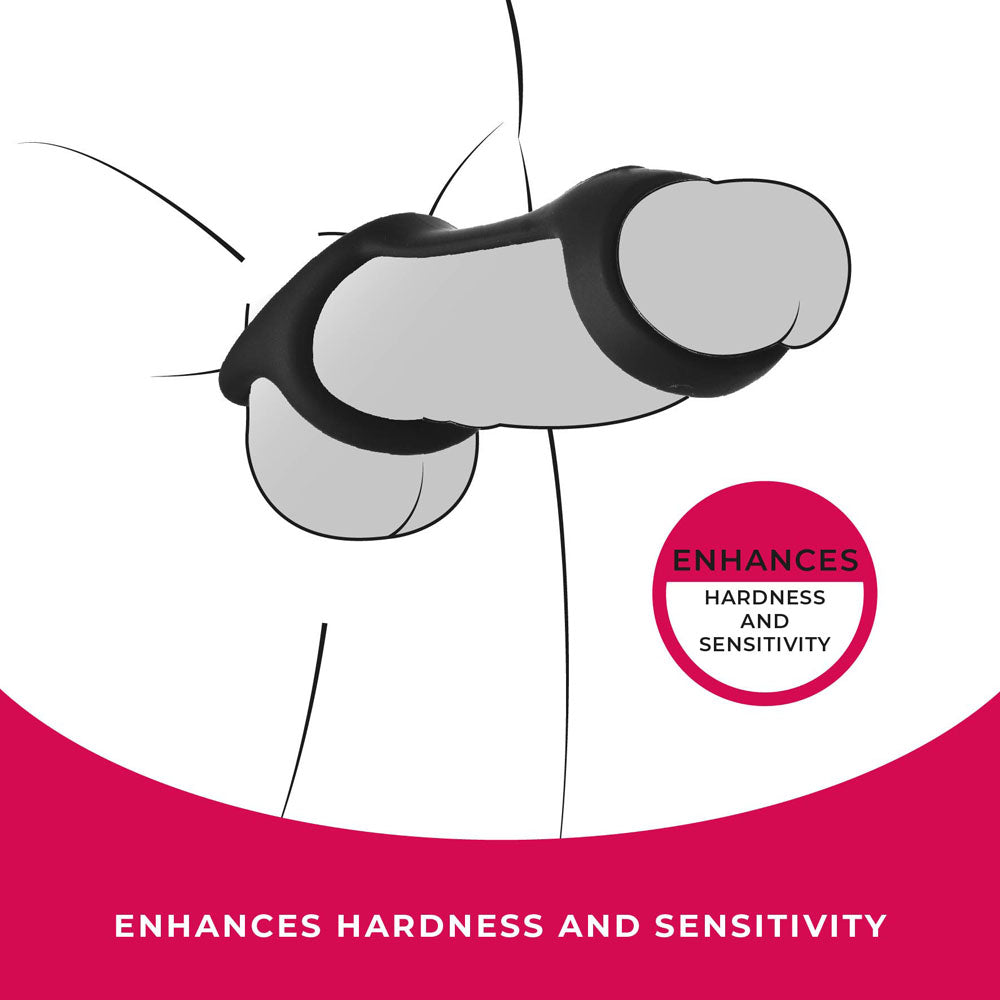 Strap The Balls Black Cock Strap With Ball Stretcher