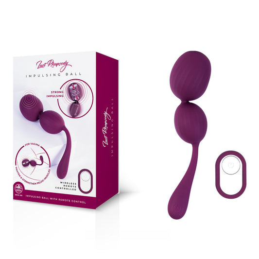 Lust Rhapsody Impulsing Ball Purple Usb Rechargeable Impulsing Kegel Balls With Wireless Remote