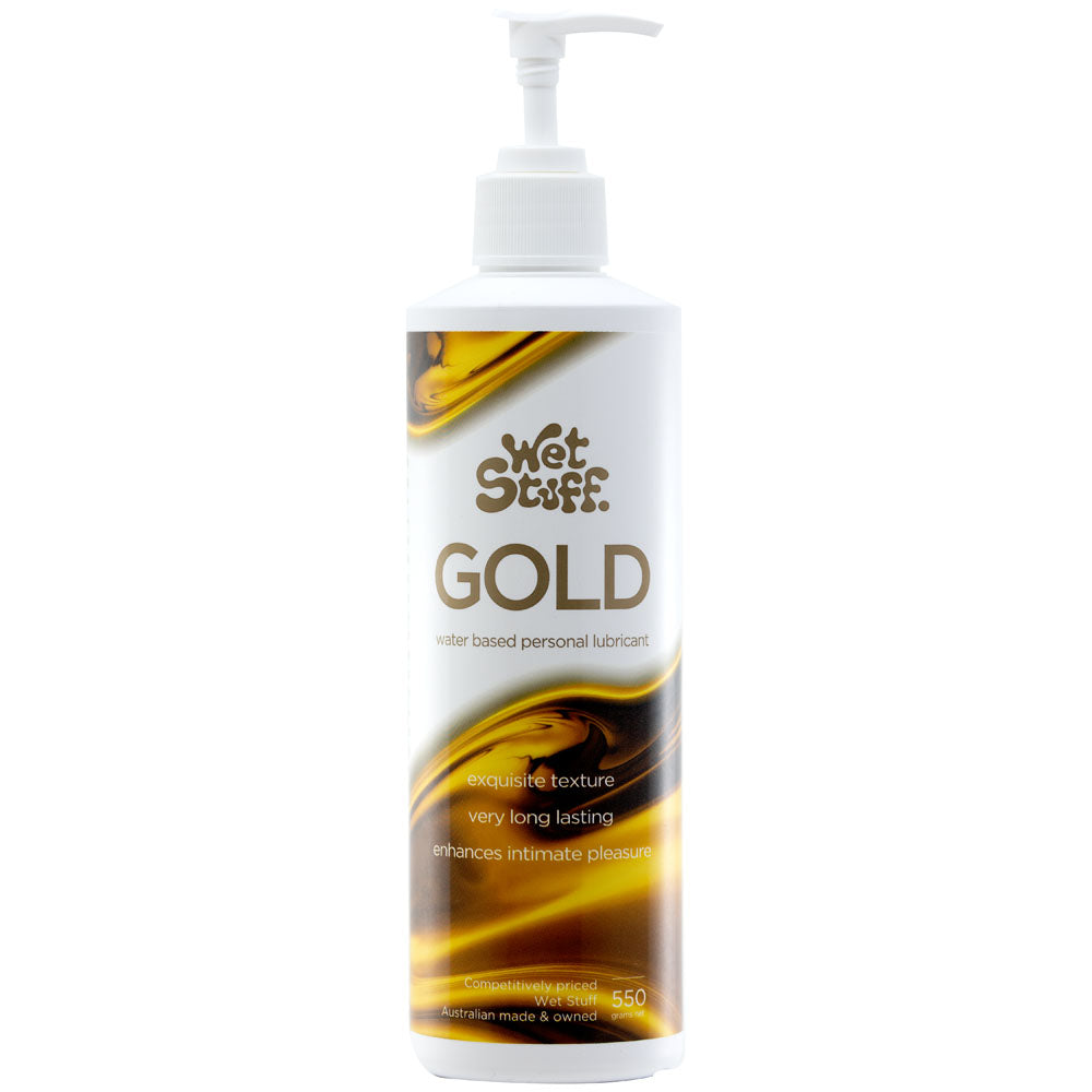 Wet Stuff Gold 550g Pump Water Based Lubricant 550 Gram Pump Bottle