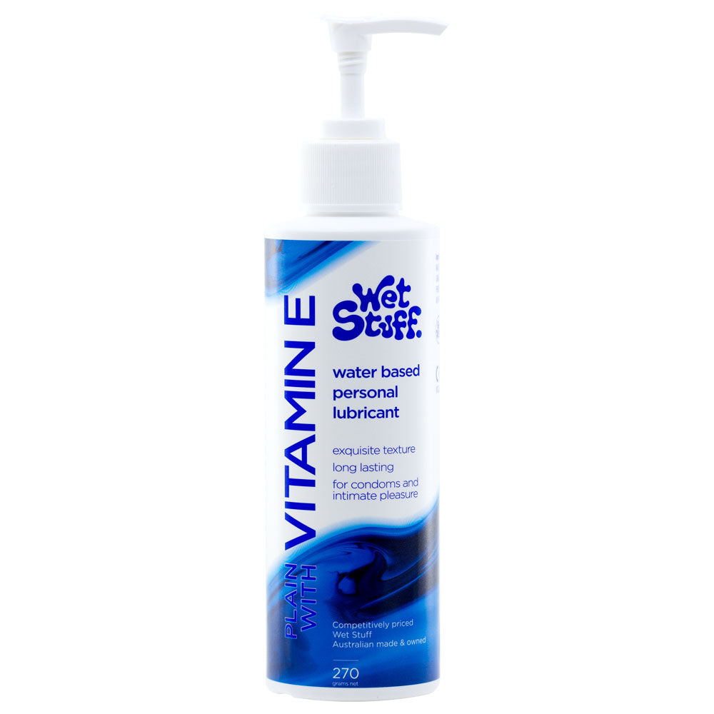 Wet Stuff Plain 270g Pump Water Based Lubricant With Vitamin E 270 Gram Pump Bottle