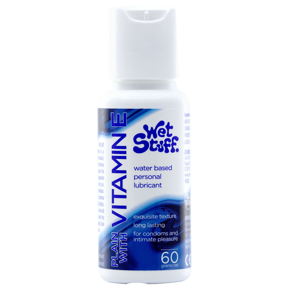 Wet Stuff Plain 60g Bottle Water Based Lubricant With Vitamin E 60 Gram Bottle