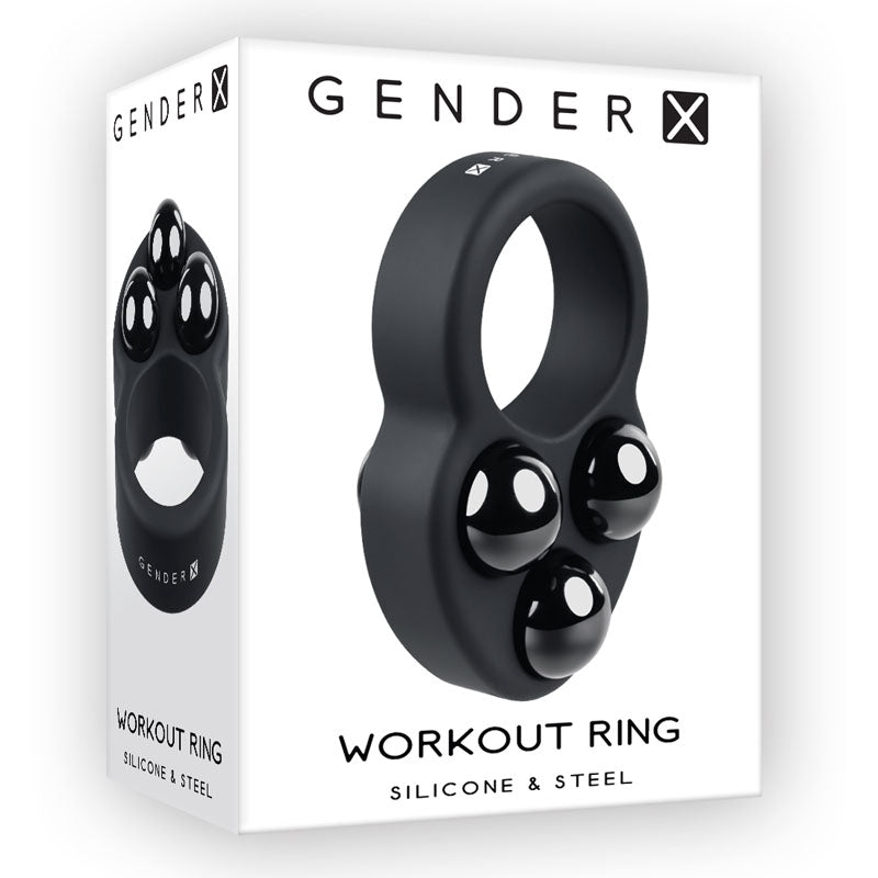 Gender X Workout Ring Black Weighted Cock Ring