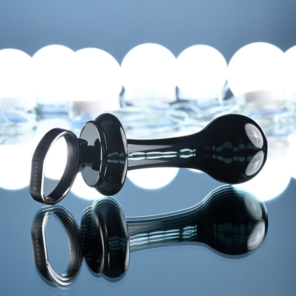Gender X Blow Pop Black 12.8 Cm Glass Plug With Ring Pull