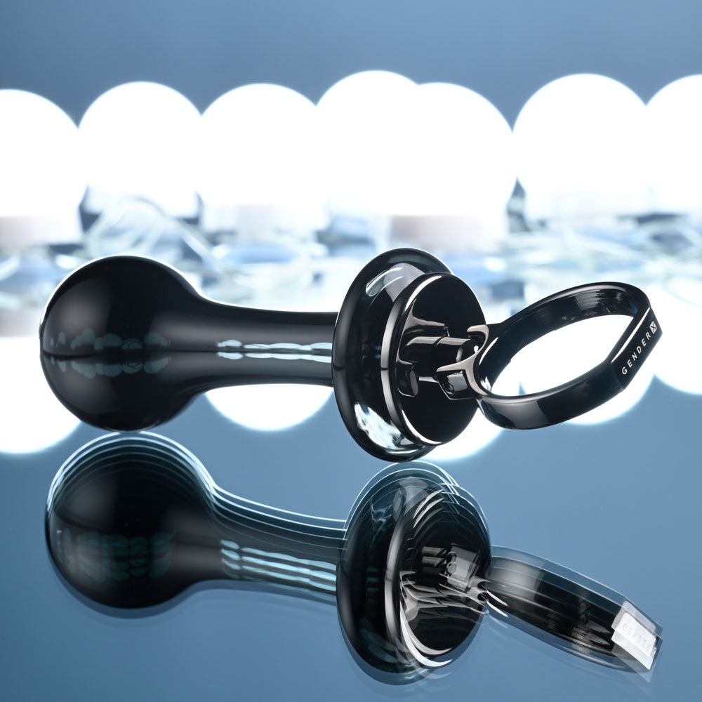 Gender X Blow Pop Black 12.8 Cm Glass Plug With Ring Pull