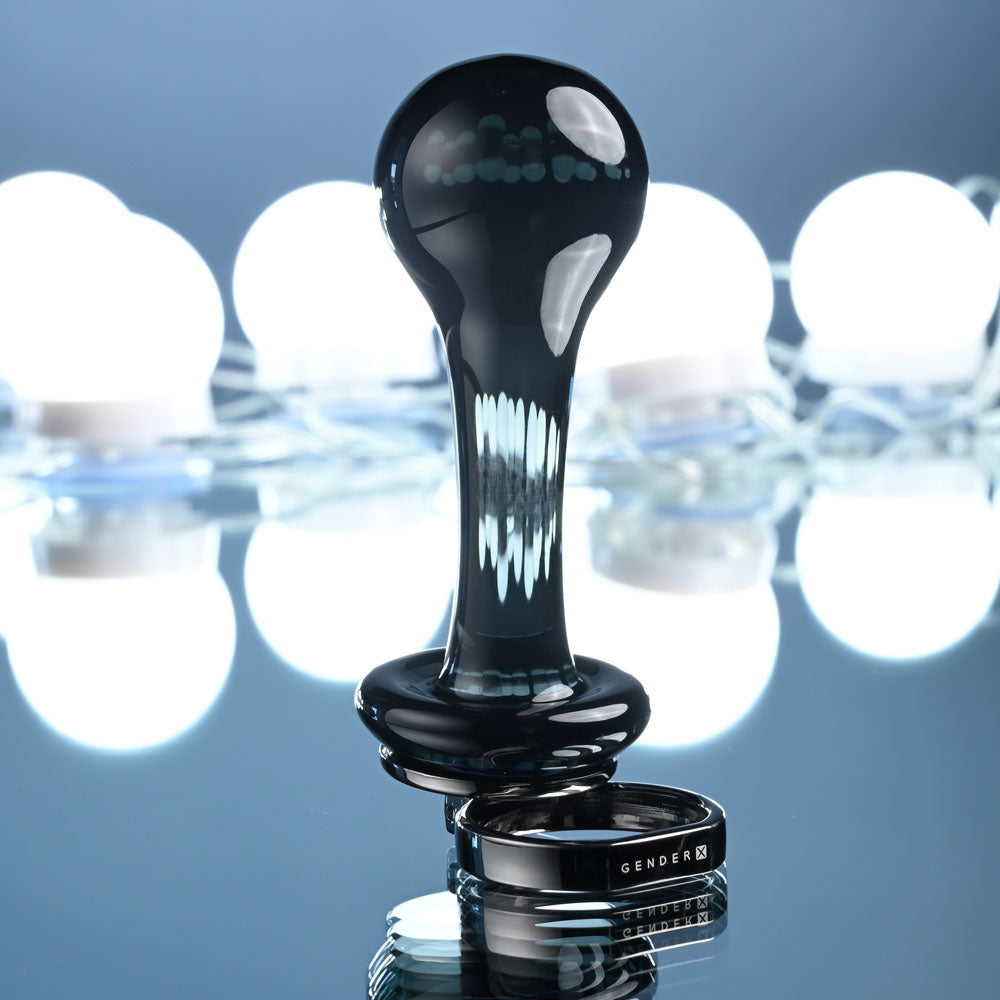 Gender X Blow Pop Black 12.8 Cm Glass Plug With Ring Pull