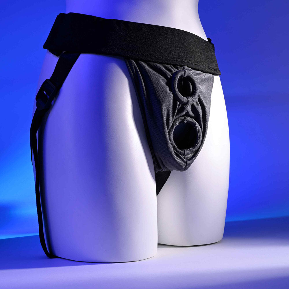 Gender X Double Rider Black Adjustable Strap On Harness (No Probe Included)