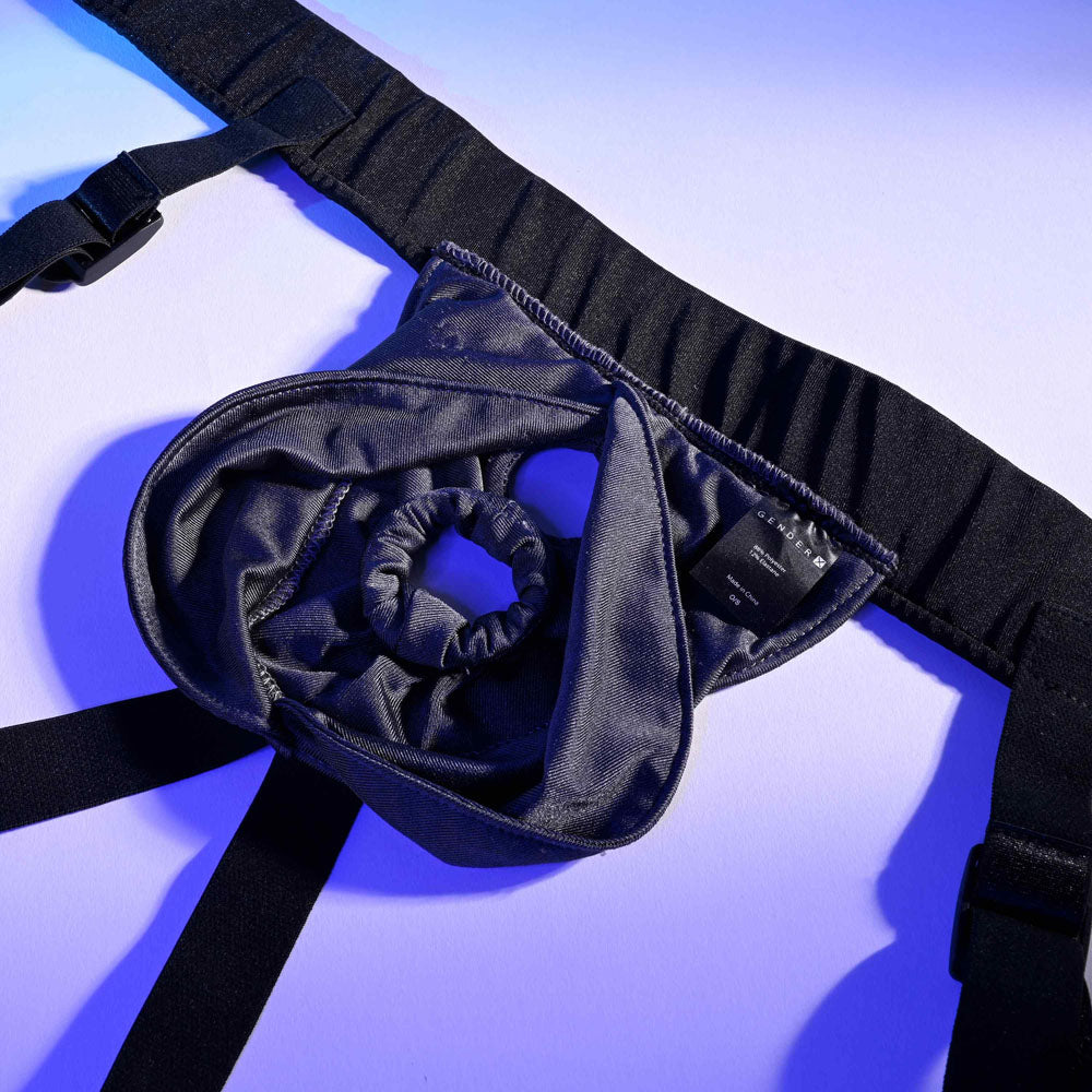 Gender X Double Rider Black Adjustable Strap On Harness (No Probe Included)