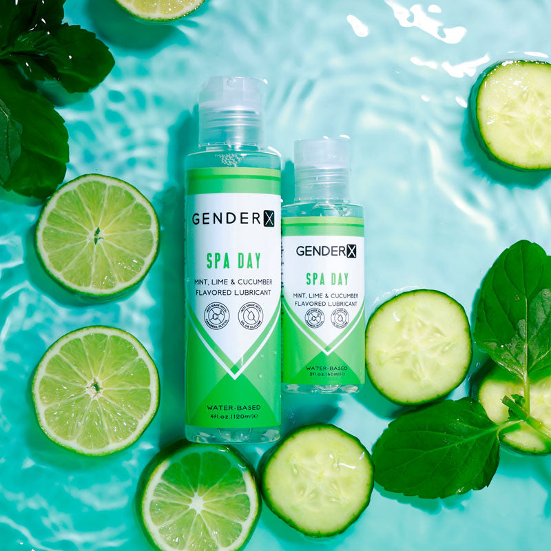 Gender X Spa Day Flavoured Lube 60 Ml Mint, Lime & Cucumber Flavoured Water Based Lubricant 60 Ml Bottle