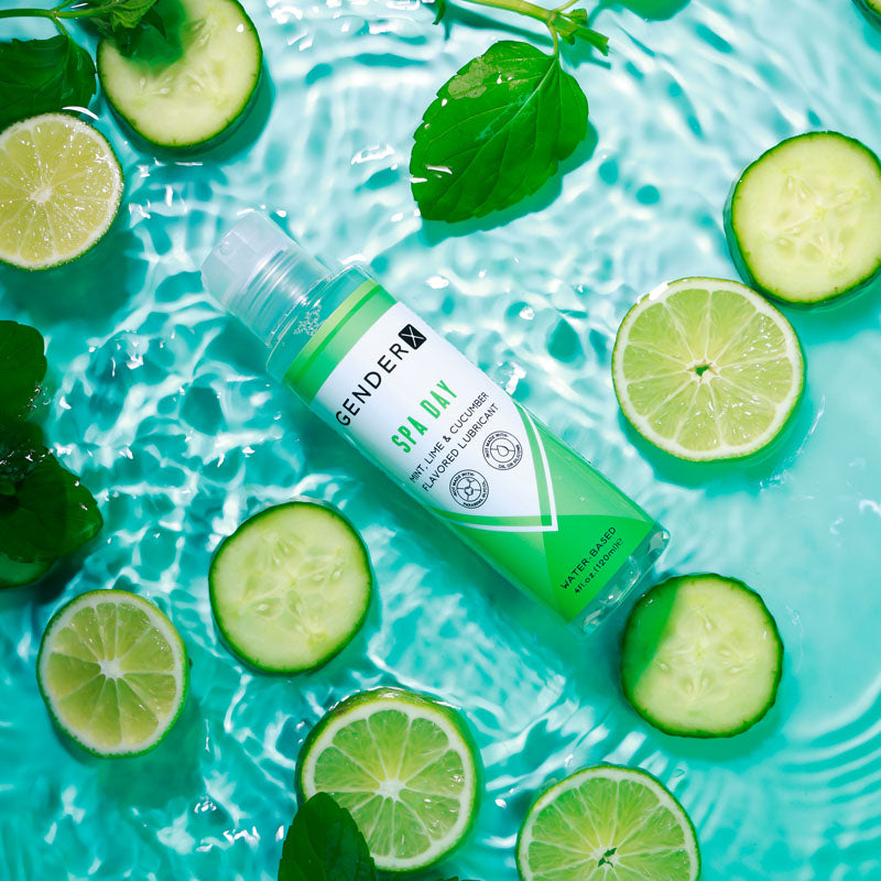 Gender X Spa Day Flavoured Lube 120 Ml Mint, Lime & Cucumber Flavoured Water Based Lubricant 120 Ml Bottle