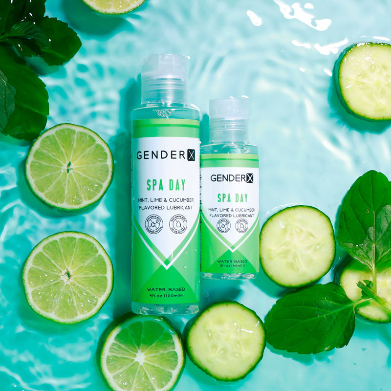 Gender X Spa Day Flavoured Lube 120 Ml Mint, Lime & Cucumber Flavoured Water Based Lubricant 120 Ml Bottle