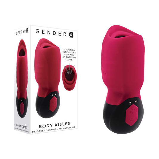 Gender X Body Kisses Black/Red Usb Rechargeable Sucking Stimulator