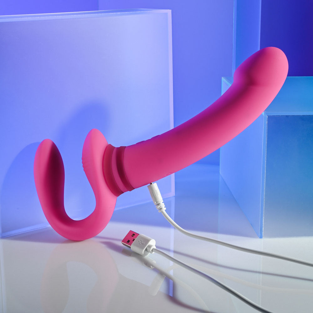 Gender X Sharing Is Caring Pink 21.9 Cm Usb Rechargeable Strapless Strap On