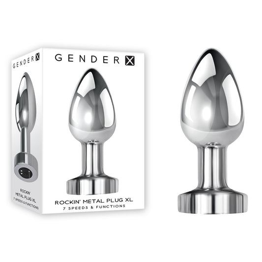 Gender X Rockin Metal Plug Xl Chrome 10.5 Cm Usb Rechargeable Vibrating Xl Butt Plug