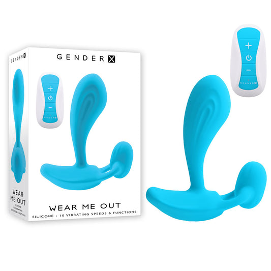 Gender X Wear Me Out Blue 11.1 Cm Usb Rechargeable Wearable Vibrator With Wireless Remote