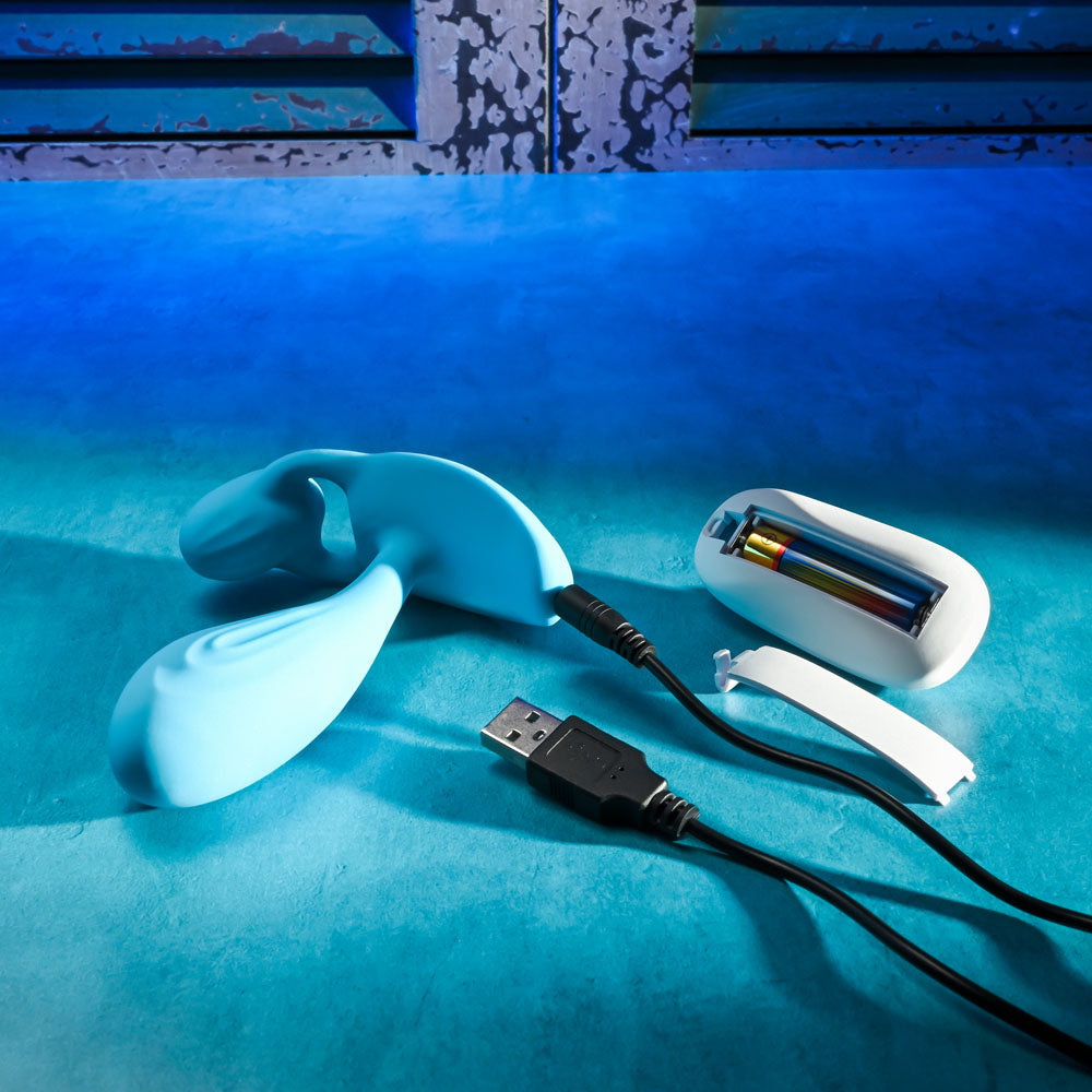 Gender X Wear Me Out Blue 11.1 Cm Usb Rechargeable Wearable Vibrator With Wireless Remote